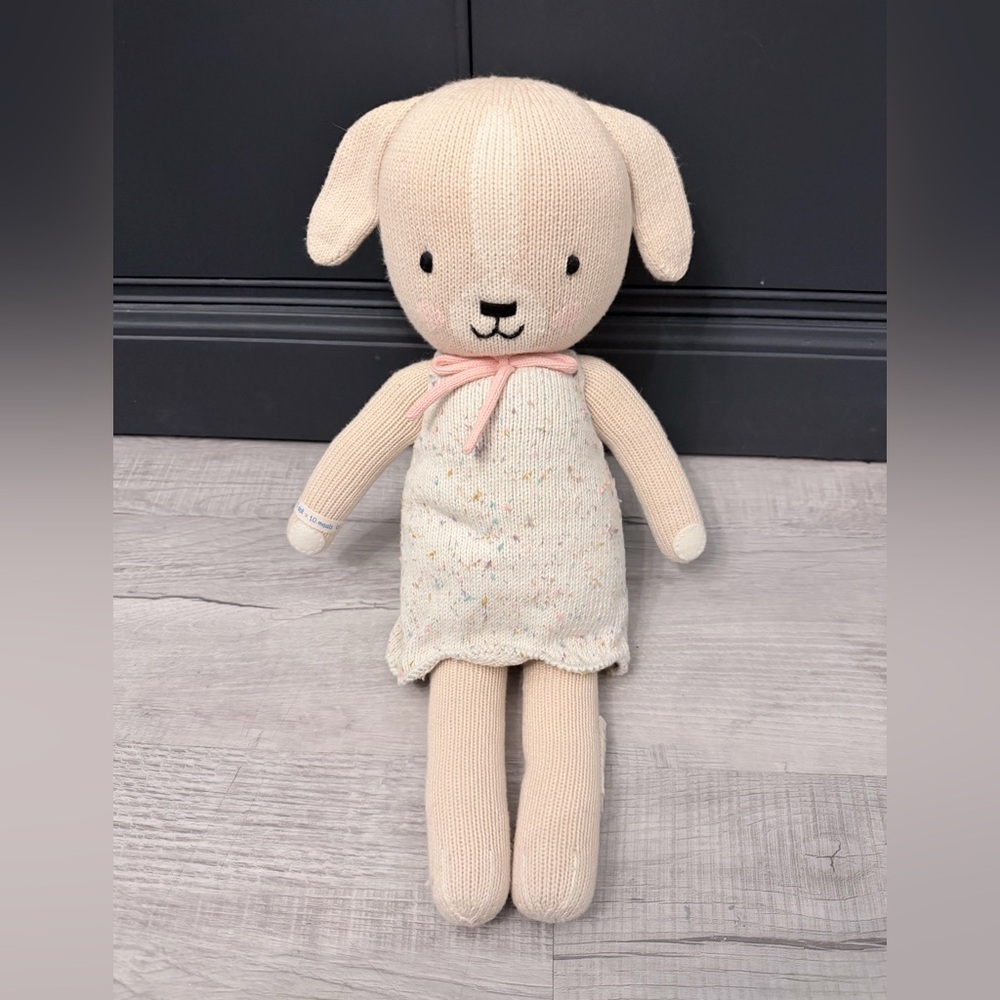 Cuddle + Kind Knit Dog Doll Handmade Plush Toy Nursery Organic